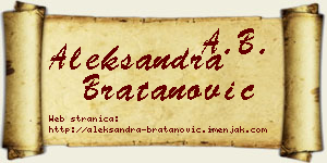 Aleksandra Bratanović vizit kartica